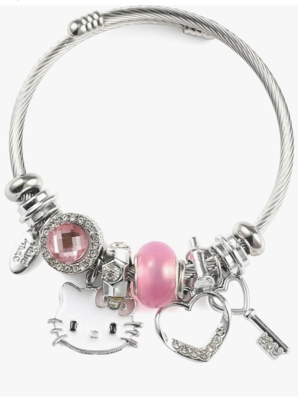 Hello Kitty Pink and Silver Charm Bracelet